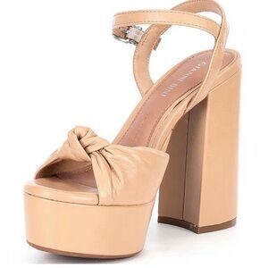 Gianni Bini Hartliye Leather Knot Ankle Strap Platform Sandals